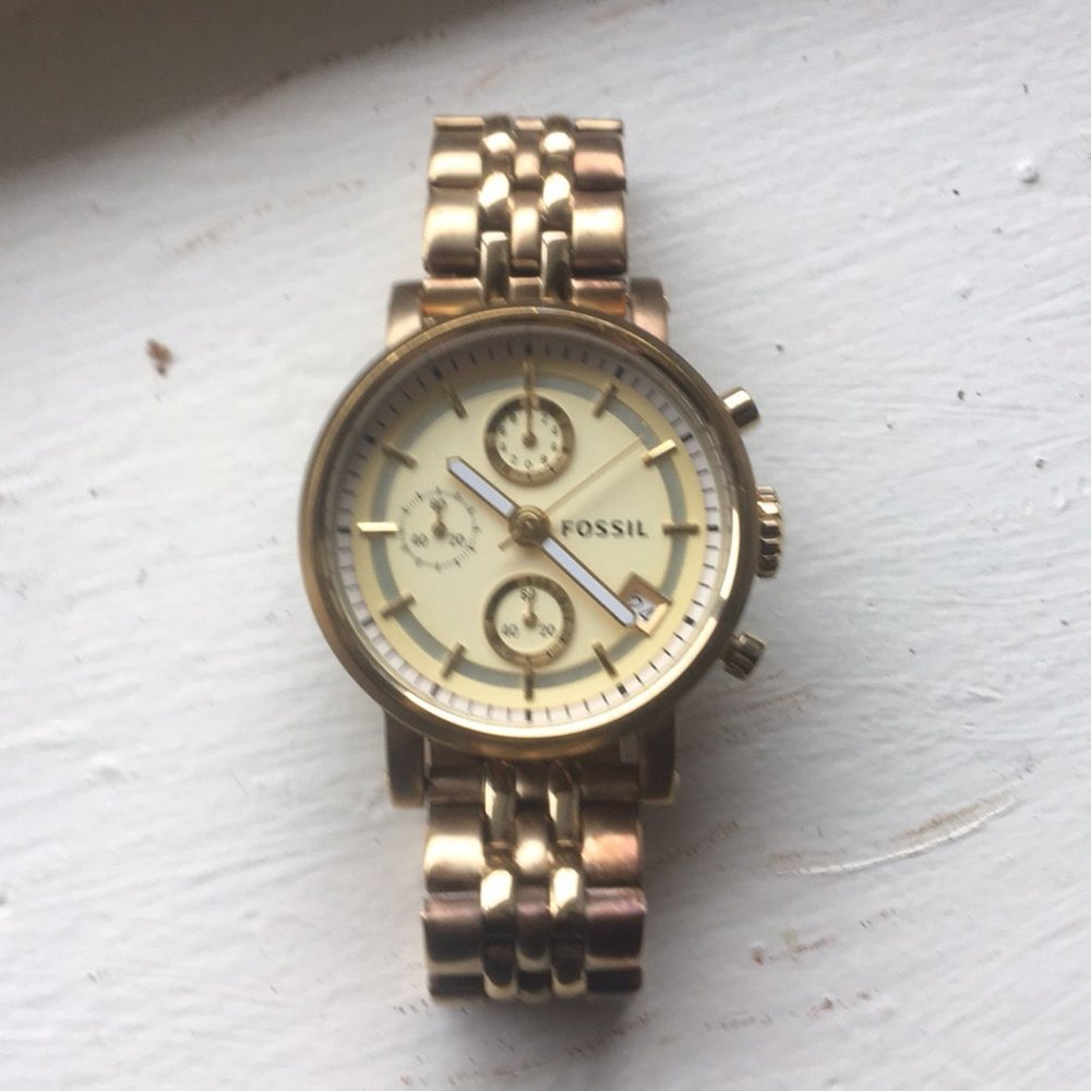Fossil ES-2197 Boyfriend gold color stai